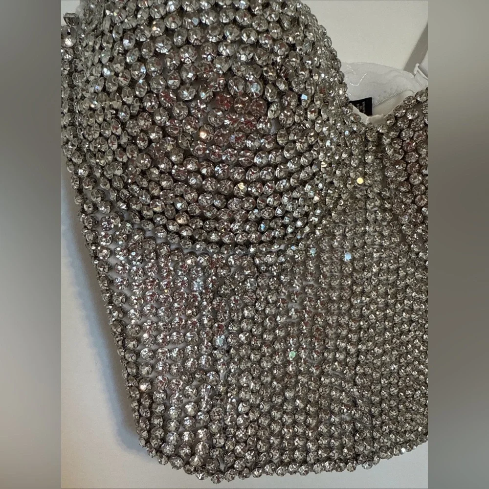 Windsor Silver Sequin Sleeveless Crop Top - Picture 8 of 16